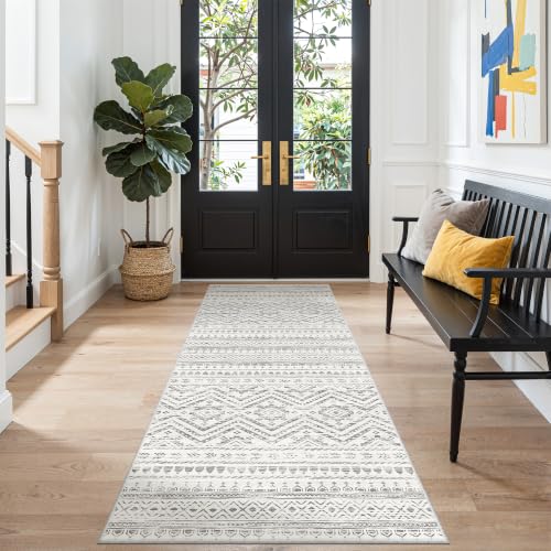 Miukiki 3x8 Washable Runner Rug Hallway Soft Non Slip Indoor Rug Grey - color: Grey, size: 3' x 8' (Runner)