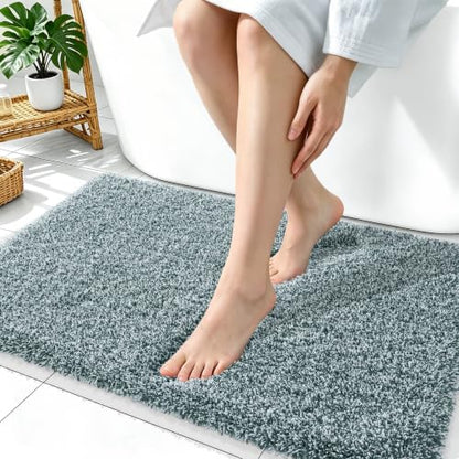 OLANLY Microfiber Soft Bathroom Rugs Mats 36x24, Blackish Green and White - color: Blackish Green and White, size: 36" X 24"