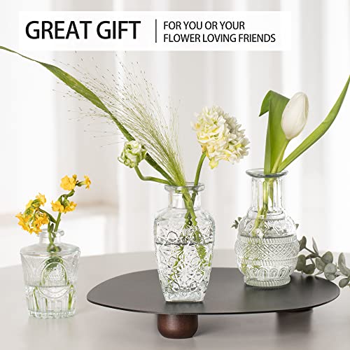 Clear Glass Bud Vases Set of 10, Small Flower Vases Wedding Decor - color: Clear