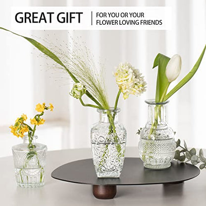 Clear Glass Bud Vases Set of 10, Small Flower Vases Wedding Decor - color: Clear