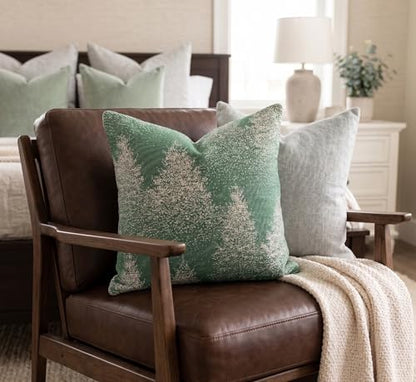 SanVia Designer Cotton Throw Pillow Covers 20x20 for Nooks, Beds & Sofas - color: Pine Green, size: 20" x 20" (Pack of 1)