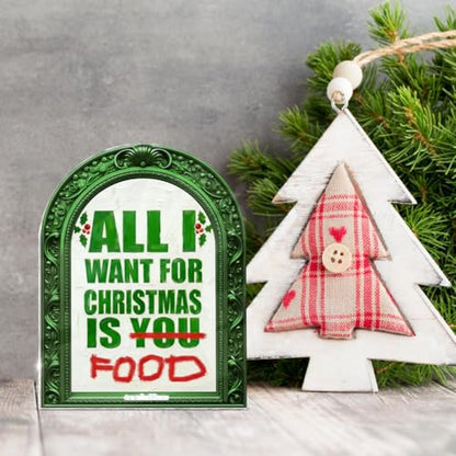 Funny Framed Christmas Sign Table Decorations - color: WANT