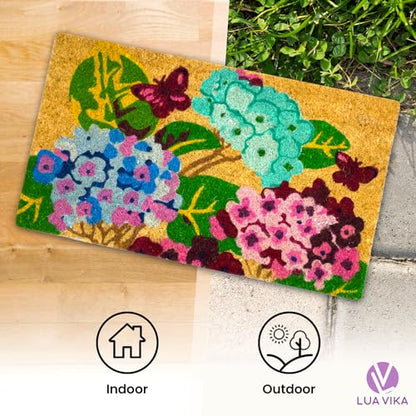 Coir Door Mats Outdoor and Indoor, Garden, 16 x 27,5 in - color: Garden