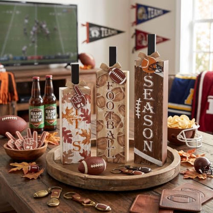 Glikceil 3 Pcs Fall Football Table Decoration, Football Tiered Tray Decor - style: Fall Football