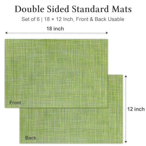 HOOMIL Placemats Set of 6, Heat Resistant, Green - color: Green, size: Set of 6