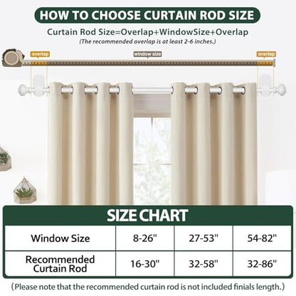 KAMANINA White Curtain Rod No Drilling 32 to 58 Inches, Renter Friendly - color: White, size: 32-58"