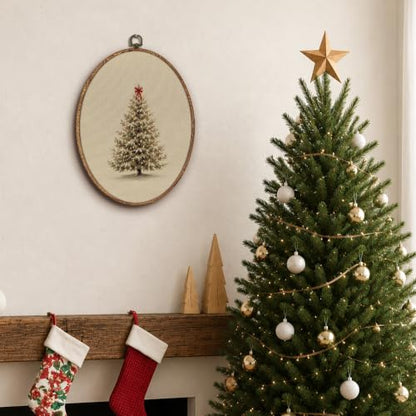 Yorhifa Rustic Christmas Tree Framed Wall Art 8.5x11.5in - color: Rustic