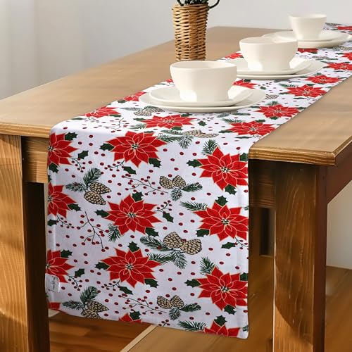 Urban Villa Table Runner Cotton Heavier Quality 14x72 Pine Cone - color: Pinecone Print, size: 14" x 72"