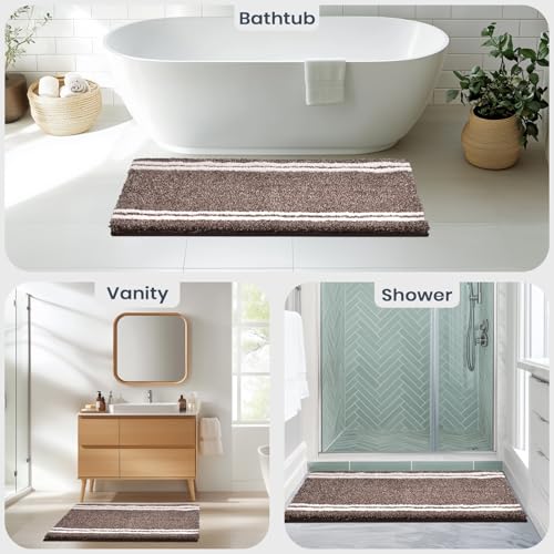 PURRUGS Bathroom Rug, Bath Mat, 20" x 30", Brown - color: Brown, size: 20" X 30"