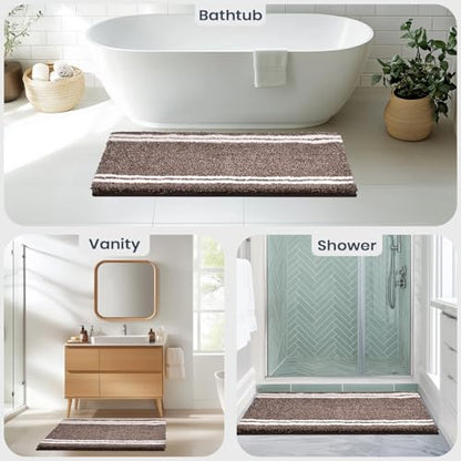 PURRUGS Bathroom Rug, Bath Mat, 20" x 30", Brown - color: Brown, size: 20" X 30"