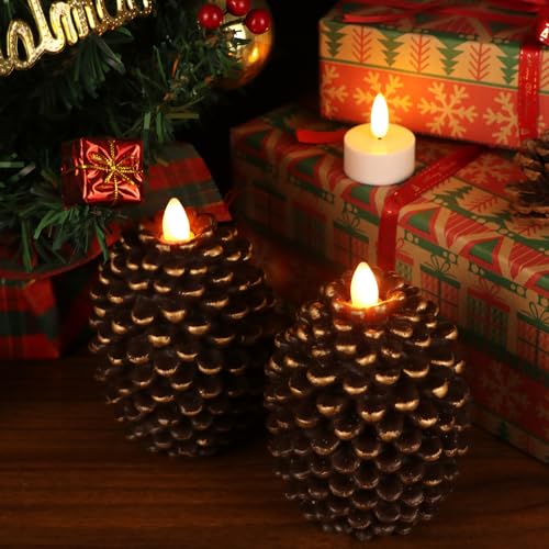 Wondise Flameless Candles with 6H Timer Battery Operated - color: 1-Brown