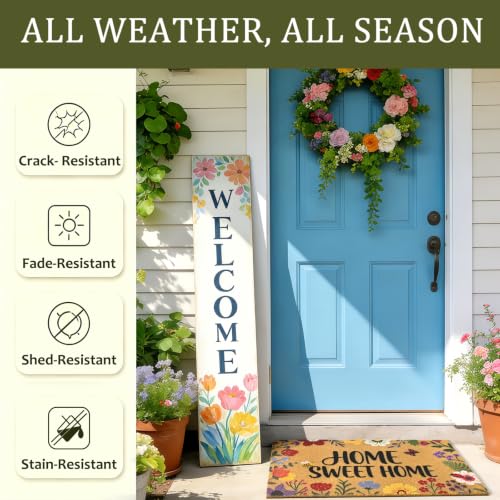 Home Sweet Home Floral Front Door Mat Non-Slip Welcome Mat 17x29 in - color: Home Sweet Home
