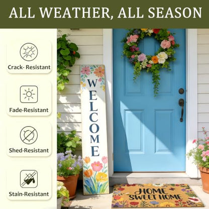 Home Sweet Home Floral Front Door Mat Non-Slip Welcome Mat 17x29 in - color: Home Sweet Home