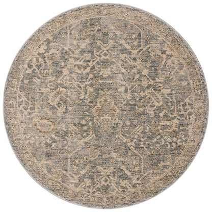 Loloi Magnolia Home Junie Blue/Natural 7'-10" x 7'-10" Round Area Rug - color: Blue / Natural, size: 7'10" (Round)