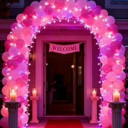 33ft 100 LED Aesthetic Pink Cherry Blossom Flower Fairy Lights String Decor - color: Pink
