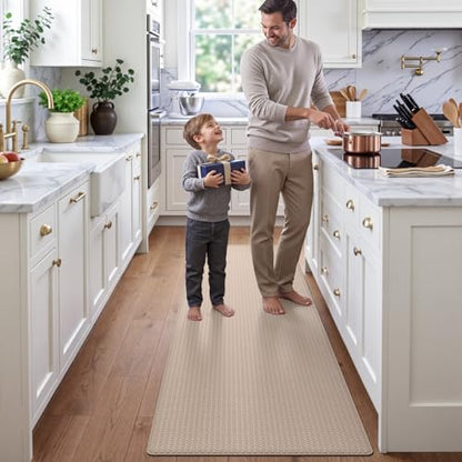 DEXI Kitchen Floor Mats Cushioned Anti Fatigue, 23x59 Non Slip Runner Rug - color: 2-beige, size: 59"l X 23"w X 0.4"th