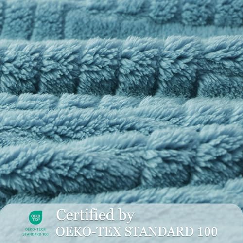 Whale Flotilla Lightweight Fleece Queen Size Blanket for Bed, Slate Blue - color: Slate Blue, size: Queen(90x90 Inch)