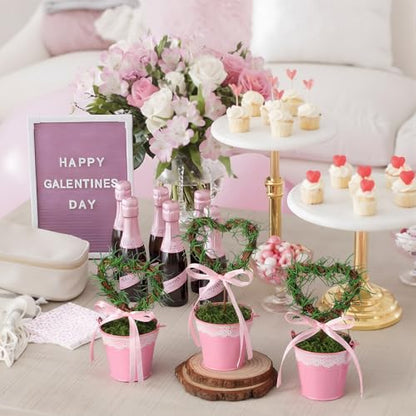 Suncalla 3 Pcs Valentines Day Artificial Heart Topiary Tree Plant with Pot 5.5'' to 7'' Heart Valentine Greenery Fake Plant Potted for Tabletop Centerpiece Tiered Tray Decor Gifts