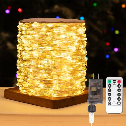 100FT 300LEDs Fairy Lights Plug in,Silver Wire,Warm White - color: Warm White, size: 100FT 300Leds