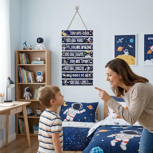 TOMPOP Wall Art Decor, Wooden, for Kitchen Dining Room, Outer Space Solar - style: Outer Space