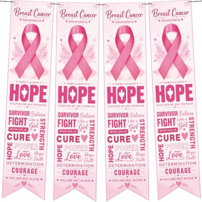 Breast Cancer Awareness Accessories - Pink Ribbon Hope Survivor Banner - color: Pink