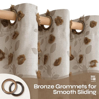 BGment Brown Fall Linen Curtains for Living Room 90 inches Long - 2 Panels - color: Brown, size: 52"W x 90"L (Pack of 2)
