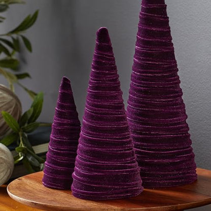 Your Heart's Content Set of 3 Plum Velvet Trees (Plum) - color: Plum
