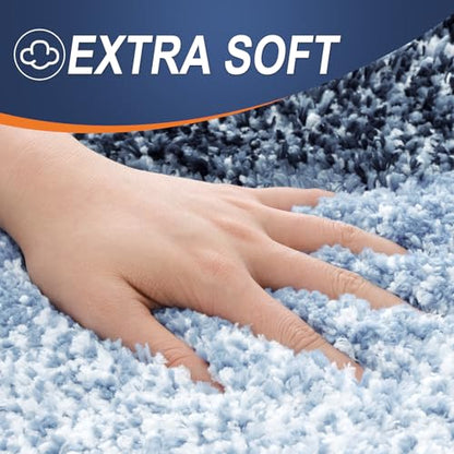 OLANLY Small Bathroom Rugs 24x16, Extra Soft Absorbent Microfiber Bath Rugs - color: Navy Blue, size: 24" X 16"