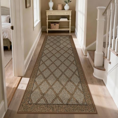 COSY HOMEER Hallway Runner Rugs Door Mat 2x6 Ft Dirt Trapper,Brown - color: Brown, size: 2' x 6' (Rectangular)