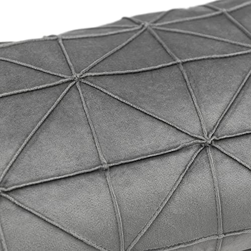 JWH Velvet Lumbar Throw Pillow, 14x24 Inches, Gray - color: Light Gray, size: 24" x 14" (Pack of 1)