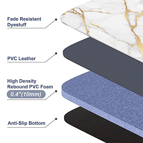 Mrcrypos Marble PVC Leather Kitchen Rug Runner Waterproof Non Slip - color: White Marble, size: 17" W x 47" L