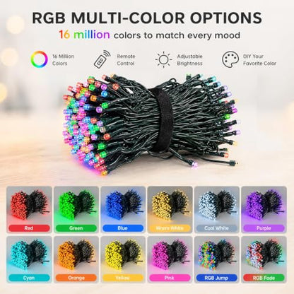 Dazzle Bright 33FT 100 LED Color Changing Christmas Halloween Lights - color: RGB (Red, Green, Blue)