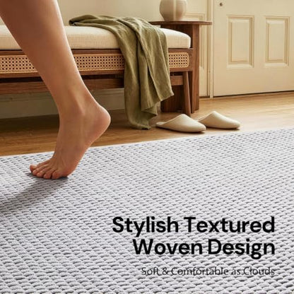 Sunfly 3x5 Washable Area Rug with Non Slip Rubber Backing Light Grey - color: Light Grey, size: 3' x 5' (Rectangular)