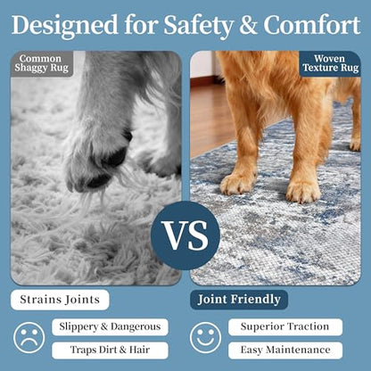 Long Hallway Runner Rug 2.6x12ft Textured Non Slip for Dogs,Multi - color: Abstract-multi, size: 2'7" x 12' (Runner)