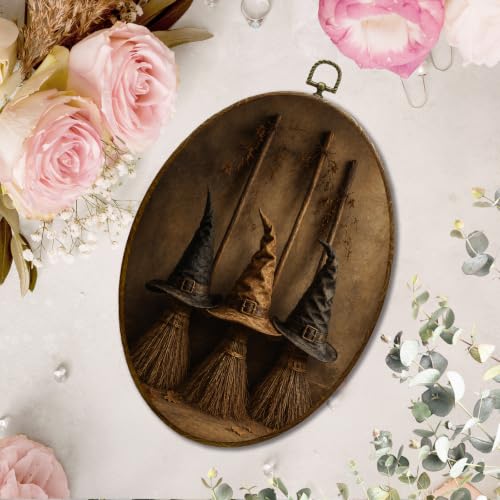 JQF Dark Academia Witchy Halloween Oval Wall Decor Framed 447XW-YGH-witch - color: witch-1