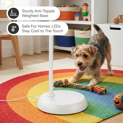 Brightech Litespan LED 2nd Edition Reading Floor Lamp with Cool, Soft & Warm White LED's - Built-in Dimmer - Adjustable Design Pivots in Any Direction - Energy Saving 12 Watts - Alpine White - color: Alpine White
