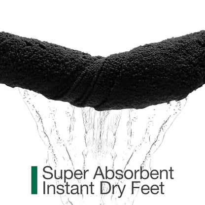 LUMI Ultra Soft Bathroom Rugs Absorbent, Non Slip Bath Mat 24x36, Black - color: Black, size: 24" x 36"