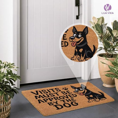 Funny Coir Door Mats Outside and Inside, Dog, 17 x 30 in - color: Dog