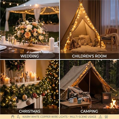 16FT 50LED Fairy Lights Battery Operated (Included), 2 Packs - color: Warm White, size: 2 Pack - Batteries Included