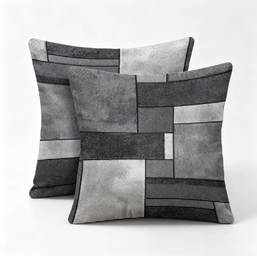 18x18 Inch Modern Grey Geometric Throw Pillow Covers Set of 2 - color: A20013, size: 18" x 18" (Pack of 2)