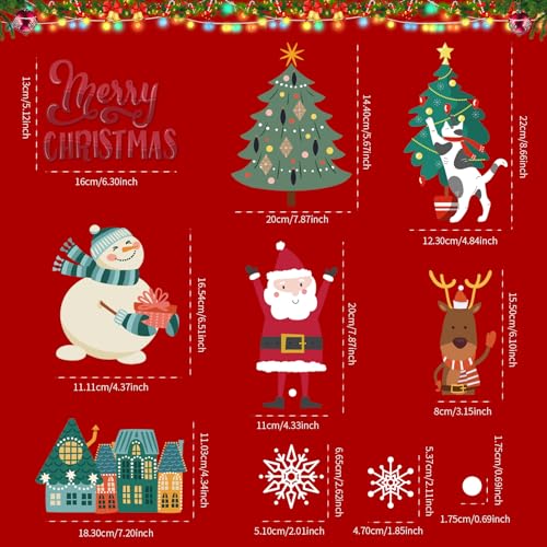 Christmas Window Clings for Glass Windows, Stickers for Window Decorations - color: Christmas