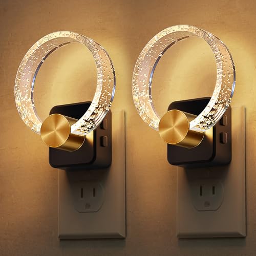 L LOHAS LED Night Lights Plug into Wall, 2 Pack Plug in Night Lights - color: 3000K-bubble, size: 2 Pack