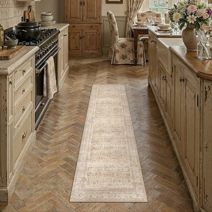 2x8 Beige Neutral Retro Runner Rug - color: Retro | Beige, size: 2' x 8' (Runner)