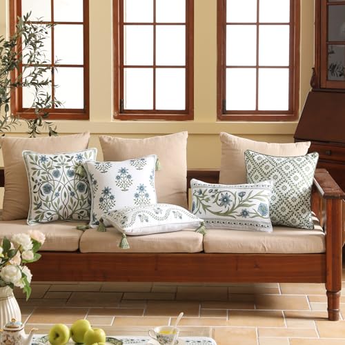 ISAENNE Designer Printed Rectangle Throw Pillow Cover,Set of 2,20"x12" - color: Mosella D, size: 20" x 12" (Pack of 2)