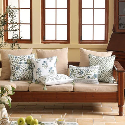 ISAENNE Designer Printed Rectangle Throw Pillow Cover,Set of 2,20"x12" - color: Mosella D, size: 20" x 12" (Pack of 2)