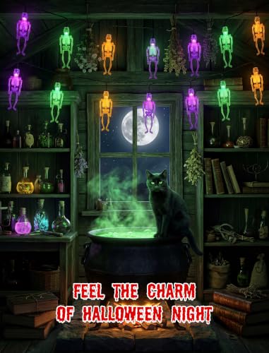 8.5FT Halloween String Lights Plug in with 10 LED Dropping Skeleton Lights - color: Dropping Skeleton Lights
