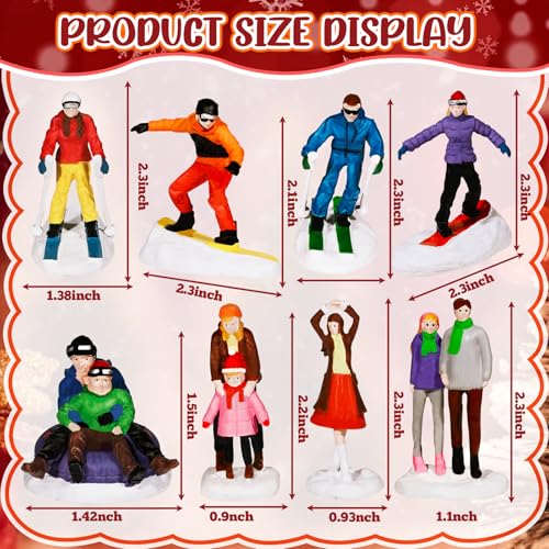Rileryan 8 PCS Miniature Christmas Village People Figurines Set - style: B