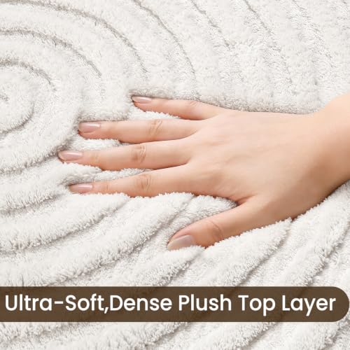 Sour Lemon 8x10 Area Rugs for Living Room Bedroom, Cream Rug Large Carpet - color: Cream, size: 8' x 10' (Rectangular)