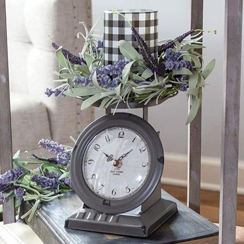 First of a Kind Vintage Scale Clock - Vintage Tabletop Clock for Farmhouse - Mid-Century Style, Metal Vintage Scale Clock for Kitchen & Living Room Decoration (Gray) - color: Gray