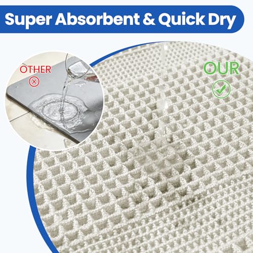 Waffle Bath Mat Non-Slip Bath Rugs Hallway Bedroom Beige White - color: Beige White, size: 20" x 32"